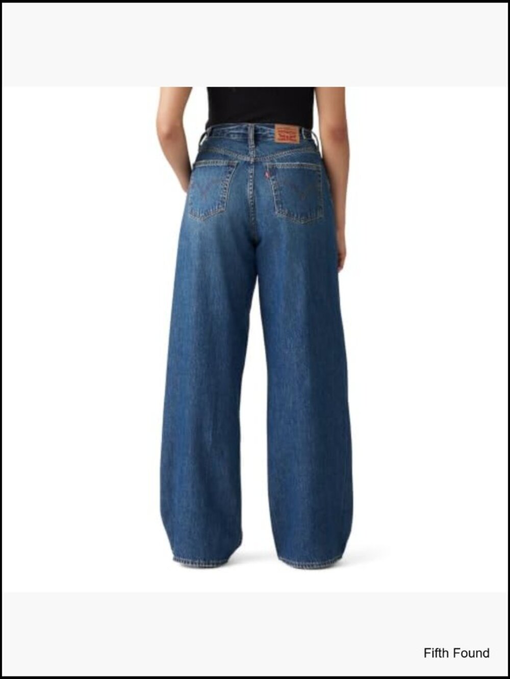 High Rise Baggy Jeans Straight Leg Cotton Non Stretch - Picture 4 of 6